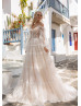 Long Sleeves Ivory Lace Tulle Sweet Wedding Dress